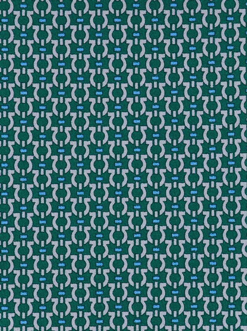 Gancini print silk tie