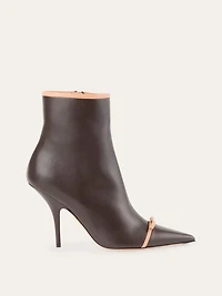 Pointed ankle boot with mini bow detail