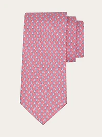 Penguin print silk tie