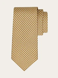 Gancini letter print silk tie