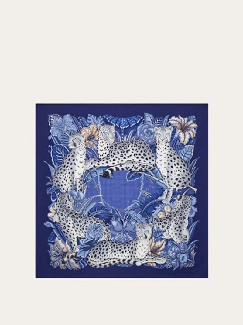 Cheetah print silk scarf