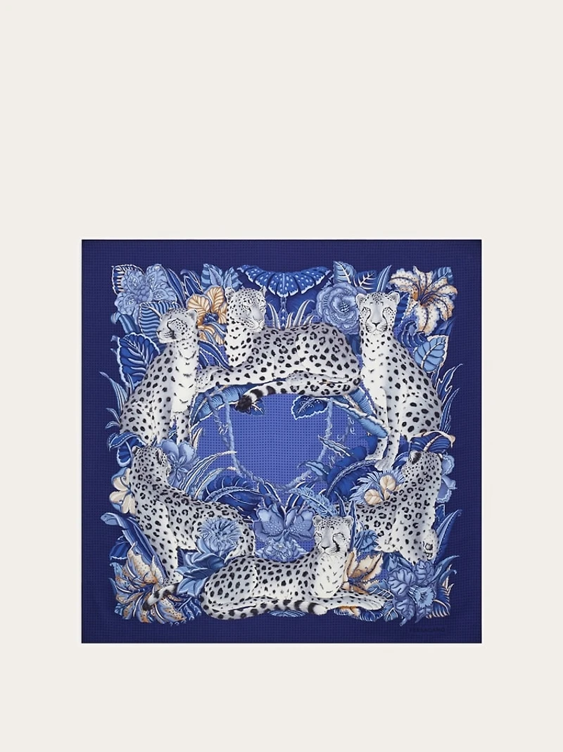 Cheetah print silk scarf