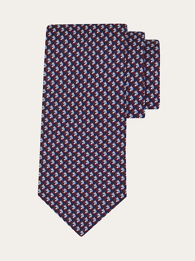 Pegasus print silk tie