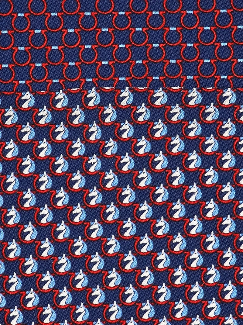 Pegasus print silk tie