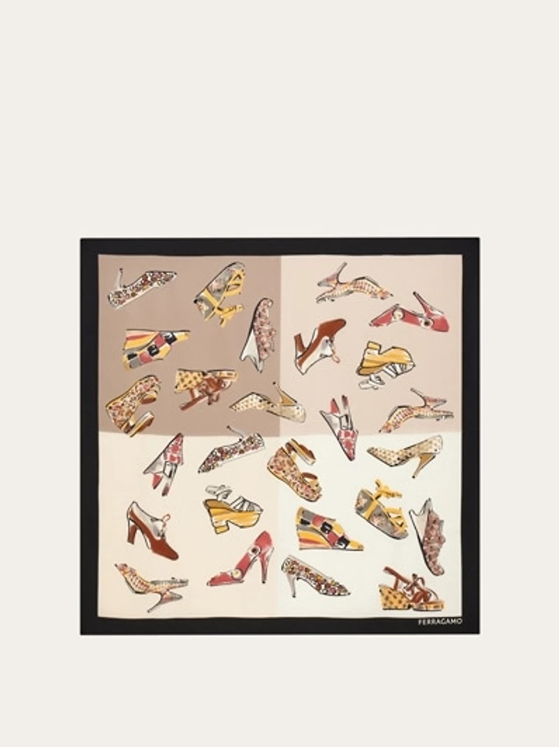 Genio print silk scarf