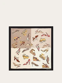 Genio print silk scarf