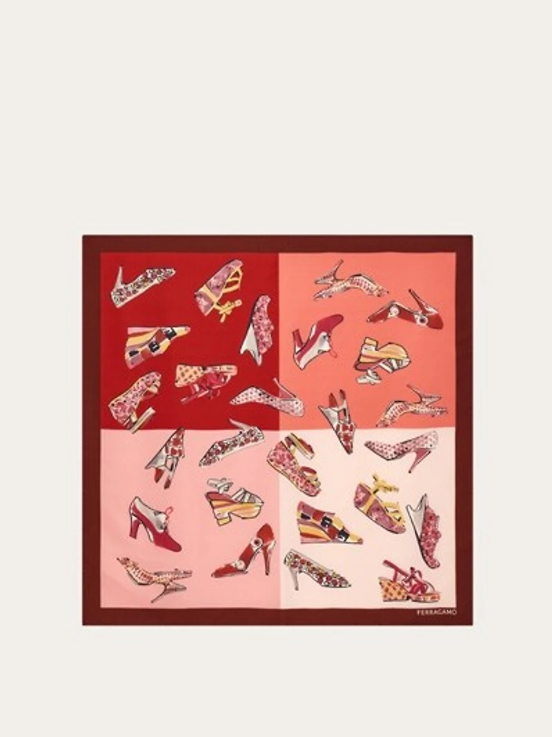 Genio print silk scarf