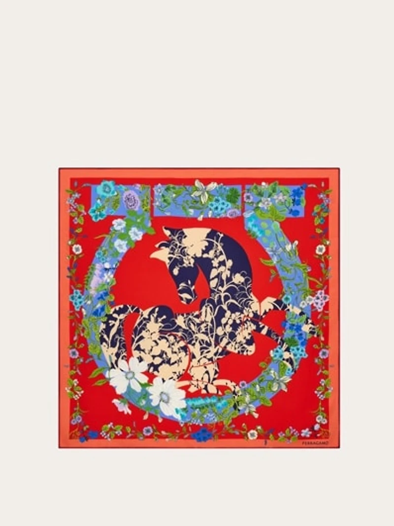 Pegasus print silk scarf