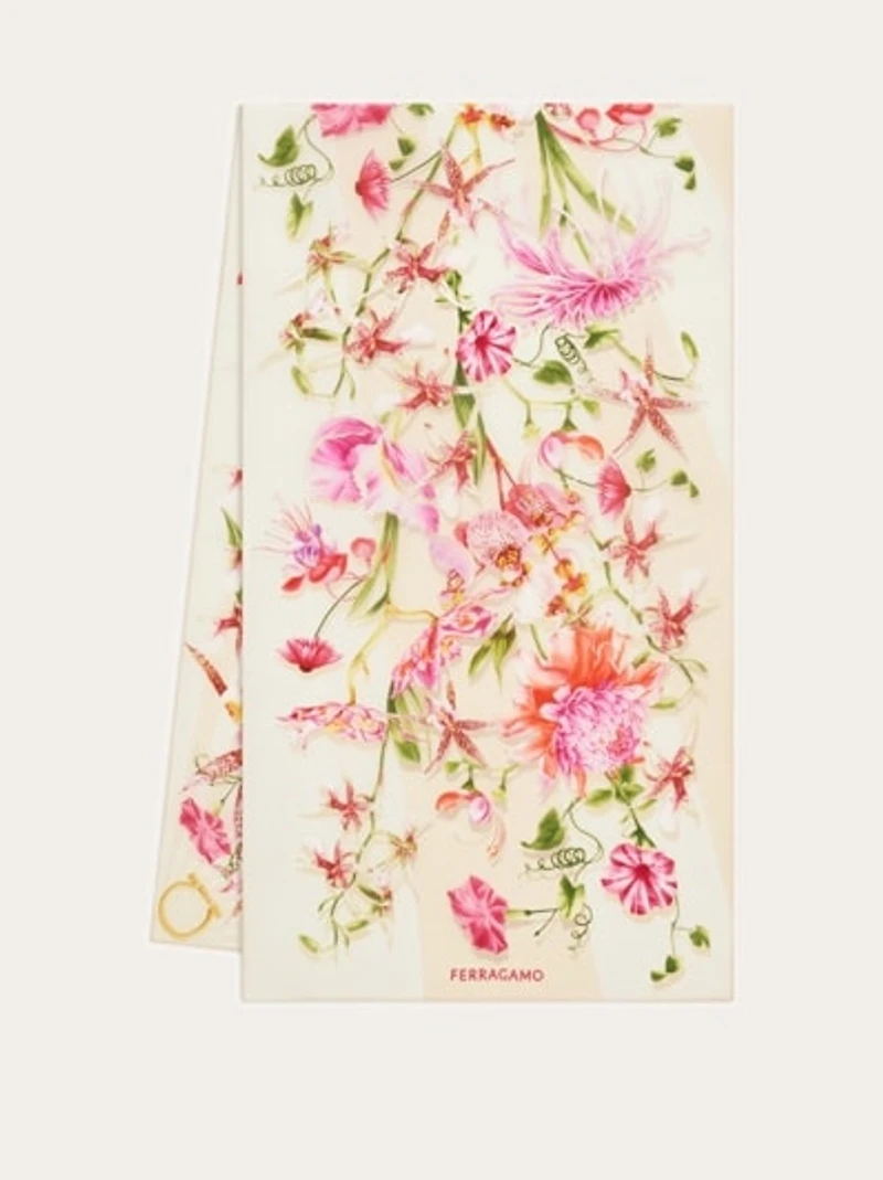 Gaia print silk scarf