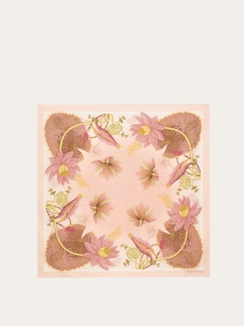 Water lilies print silk scarf