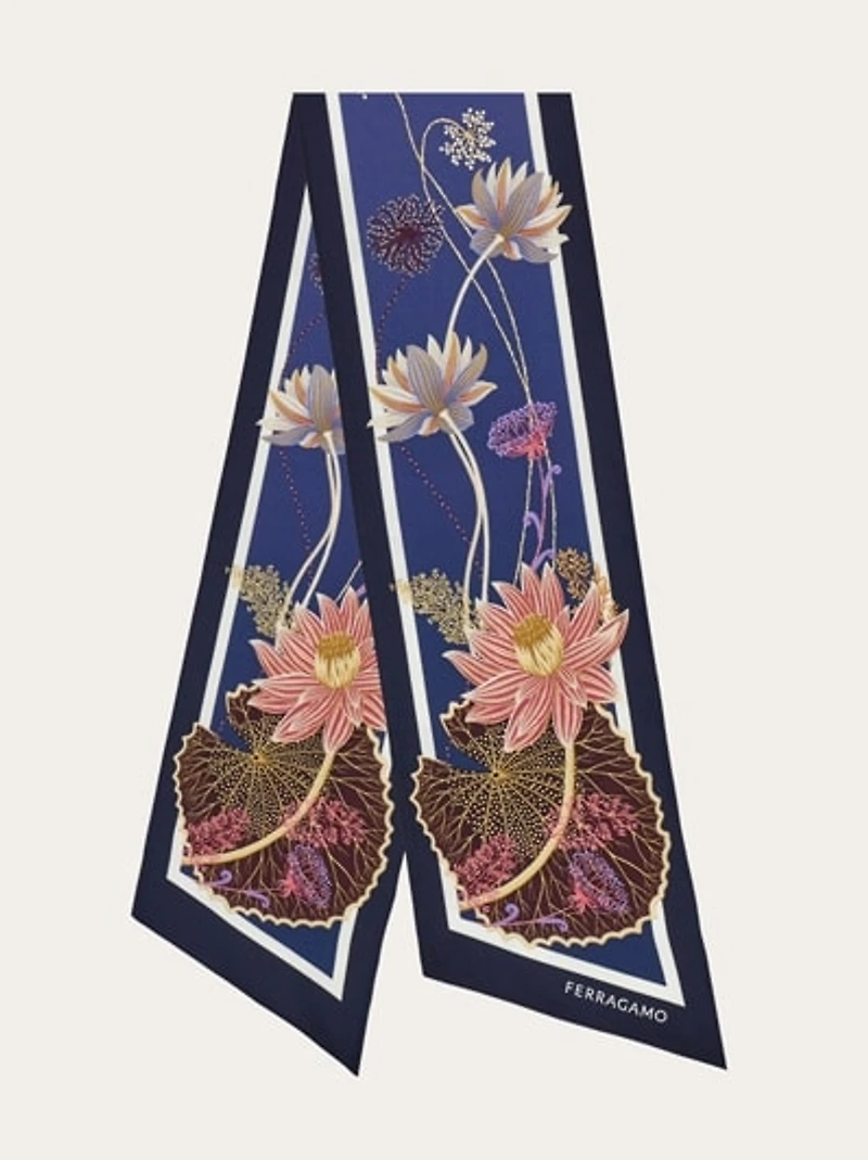 Water lily print silk bandeau