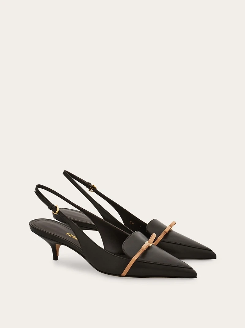 Slingback with bow mini detail