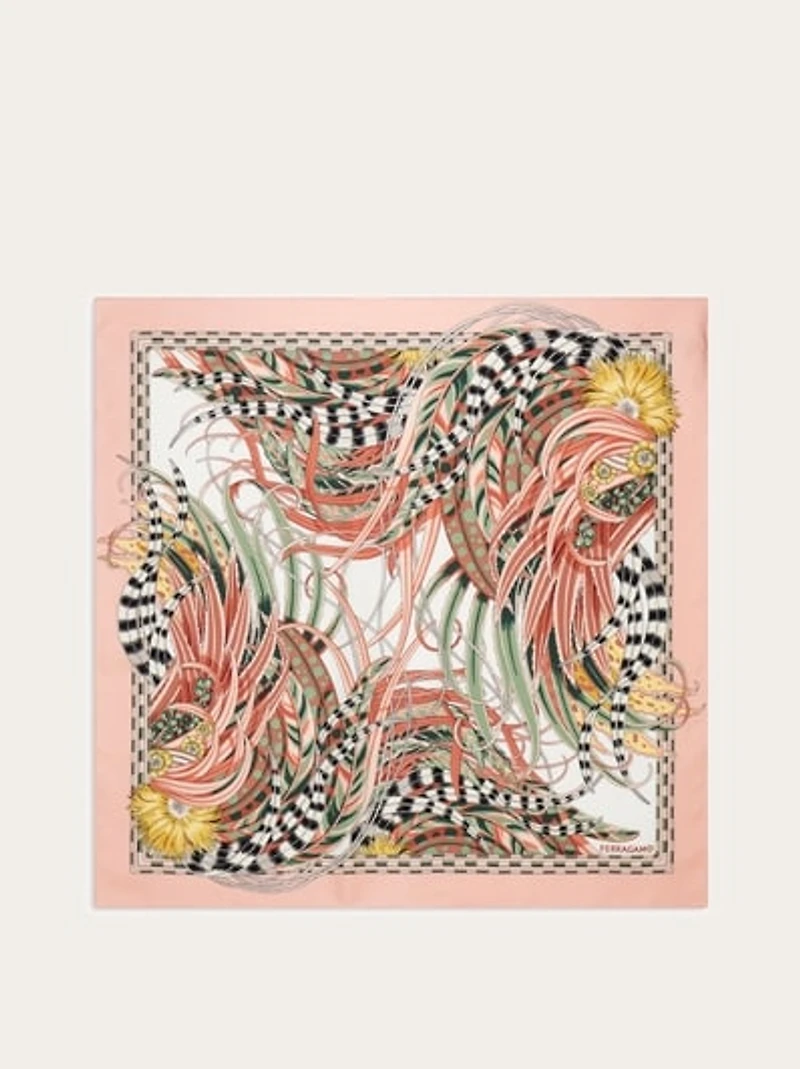 Rooster print silk scarf