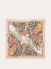 Rooster print silk scarf