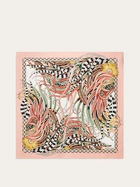 Rooster print silk scarf