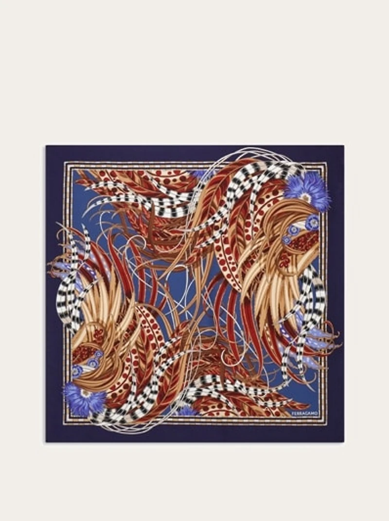 Rooster print silk scarf