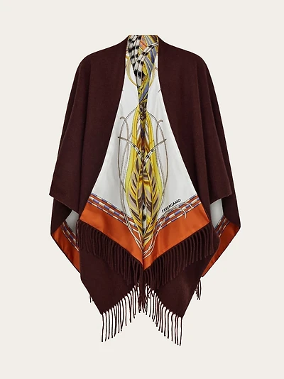 Reversible hood with Rooster print