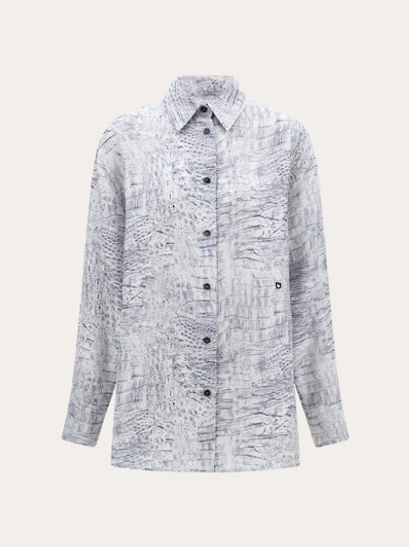 Georgette shirt with orchid print