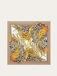 Rooster print silk scarf