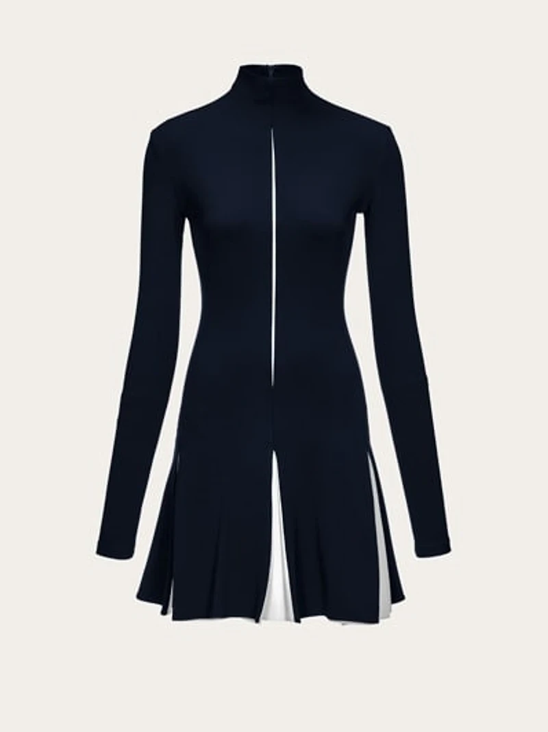 Dress with contrasting inserts