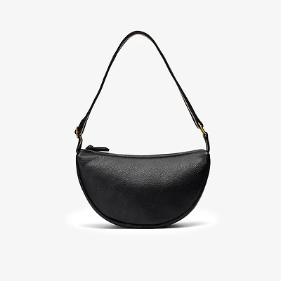 Leather Crescent Crossbody Bag 