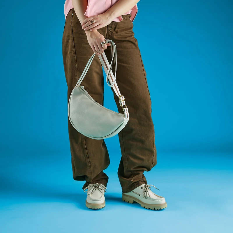 Leather Crescent Crossbody Bag