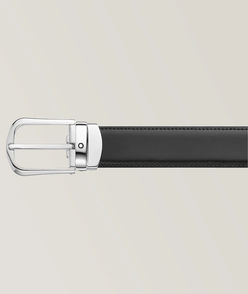 Reversible Horseshoe Buckle Leather Belt