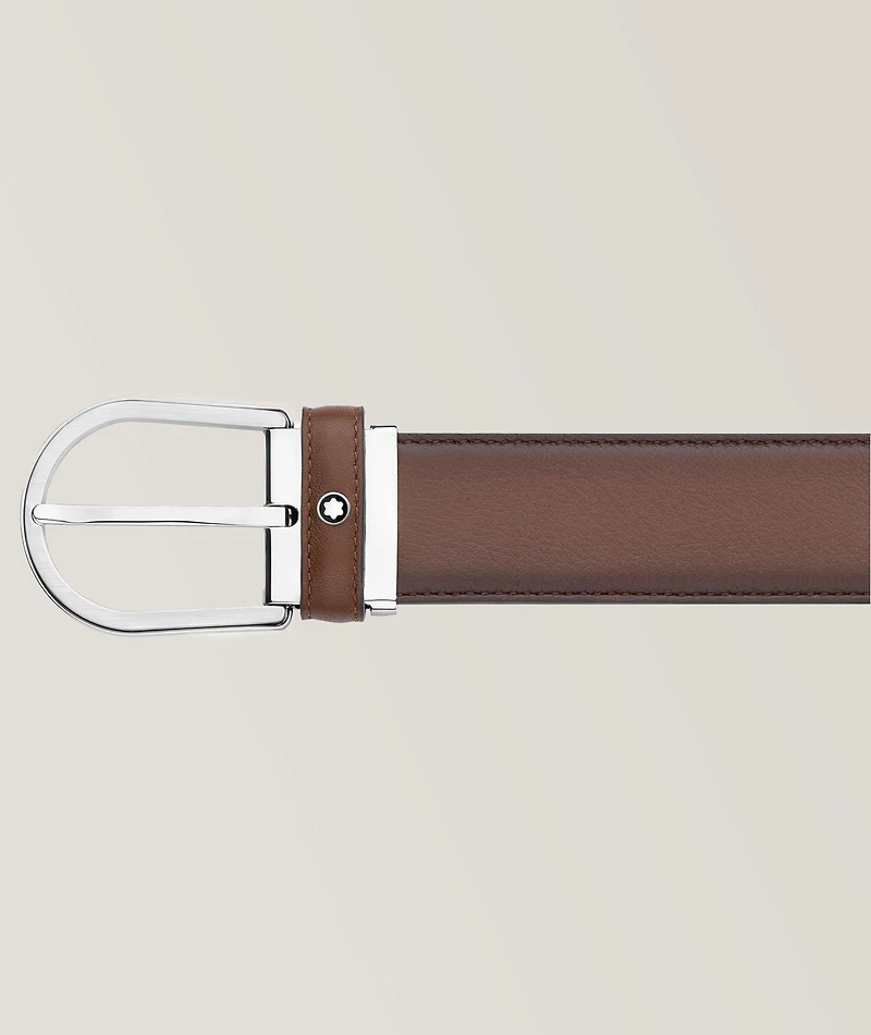Horseshoe Buckle 35 mm Leather Belt
