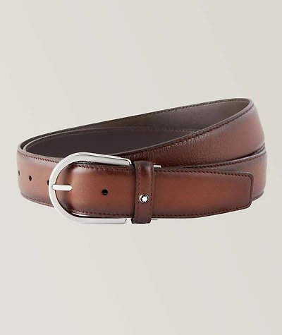 Horseshoe Buckle 35 mm Leather Belt