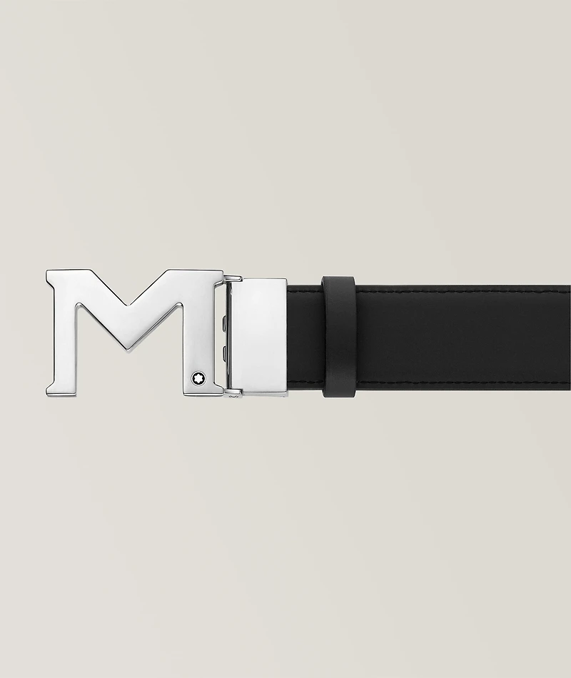 Reversible M Buckle Leather Belt