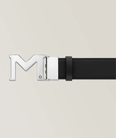Reversible M Buckle Leather Belt