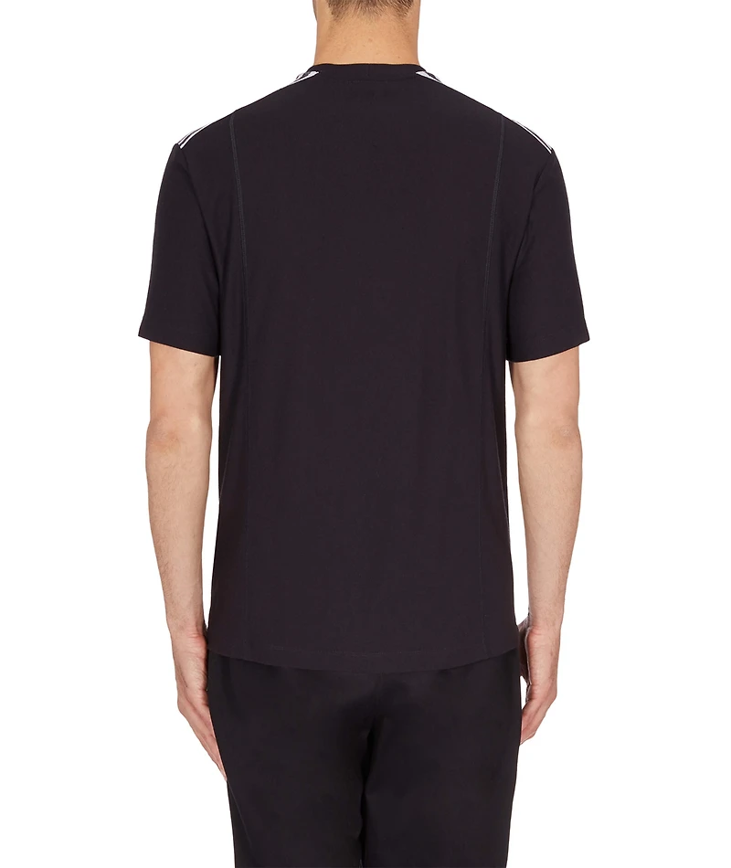 Striped Jacquard Insert Jersey T-Shirt
