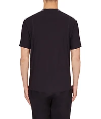 Striped Jacquard Insert Jersey T-Shirt