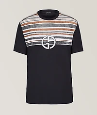 Striped Jacquard Insert Jersey T-Shirt