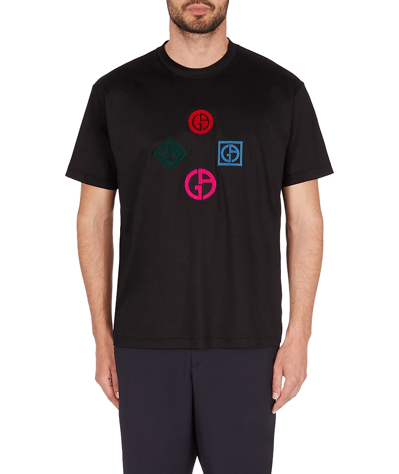 Chenille Logo Cotton T-Shirt