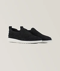 Woven Leather Slip On Sneakers