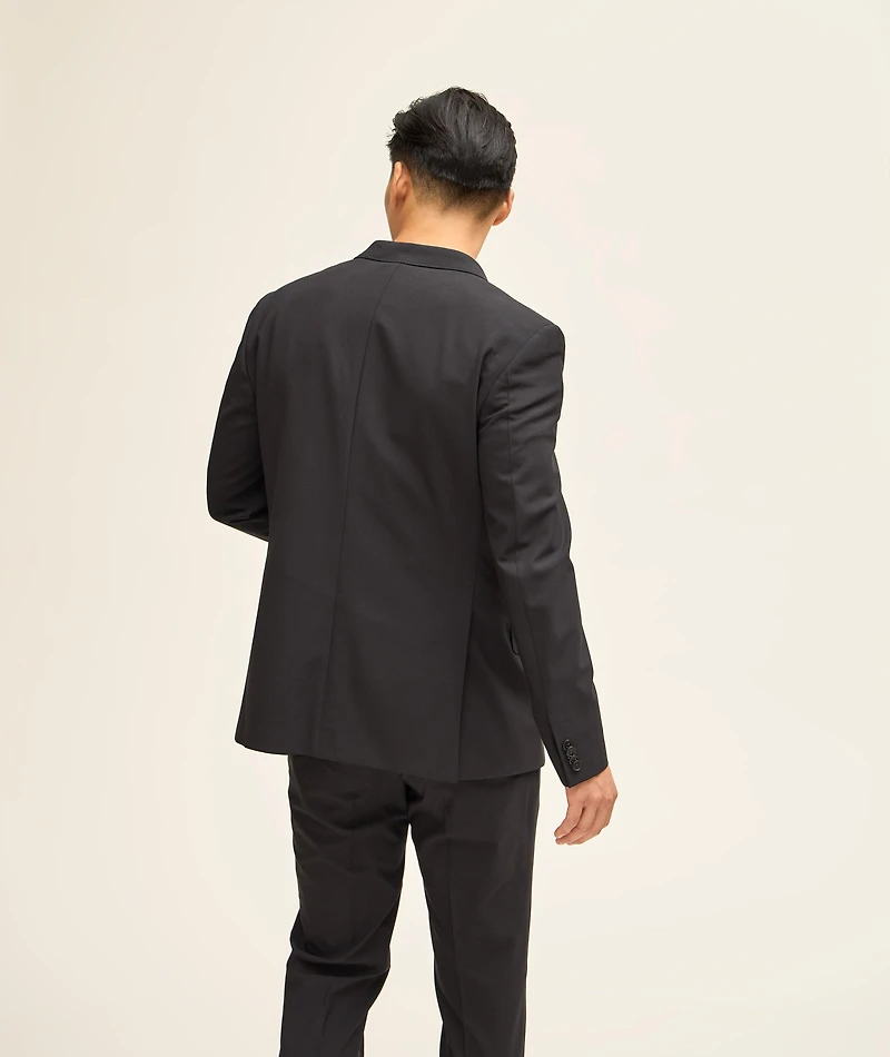 Solid Wool Three-Piece Suit