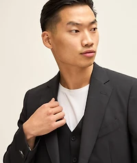 Solid Wool Three-Piece Suit