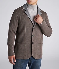 Reversible Virgin Wool-Blend Cardigan