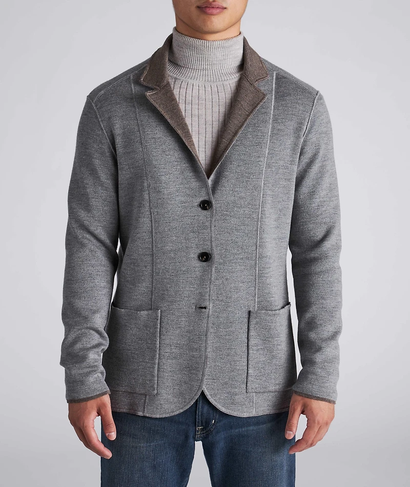 Reversible Virgin Wool-Blend Cardigan