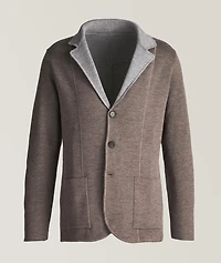Reversible Virgin Wool-Blend Cardigan