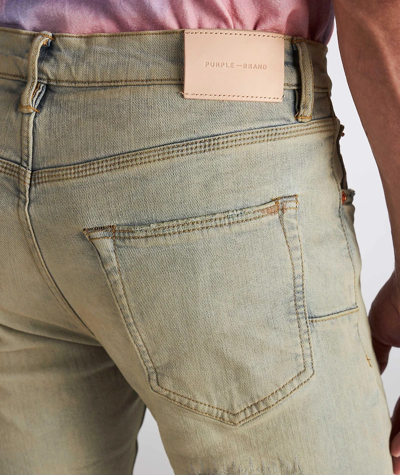P001 Oil Wash Patched Jeans
