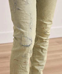 P001 Oil Wash Patched Jeans