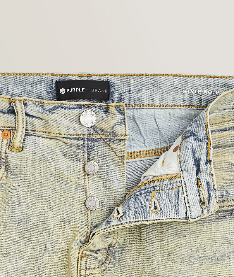 P001 Oil Wash Patched Jeans
