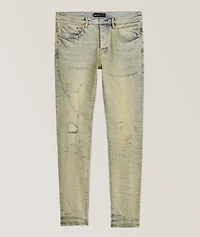 P001 Oil Wash Patched Jeans