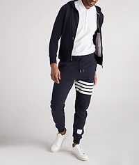 4-Bar Sleeve Zip-Up Hooded Sweater