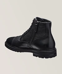 Deerskin Shearling Lined Cap-Toe Zip Boot