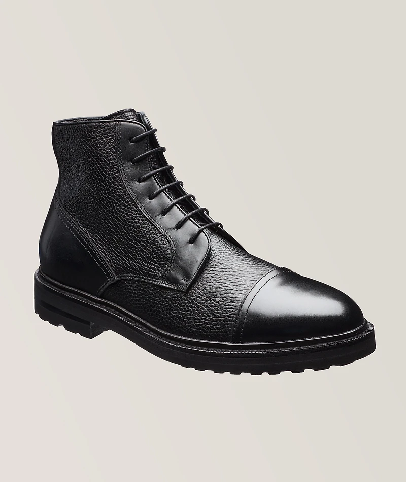 Deerskin Shearling Lined Cap-Toe Zip Boot