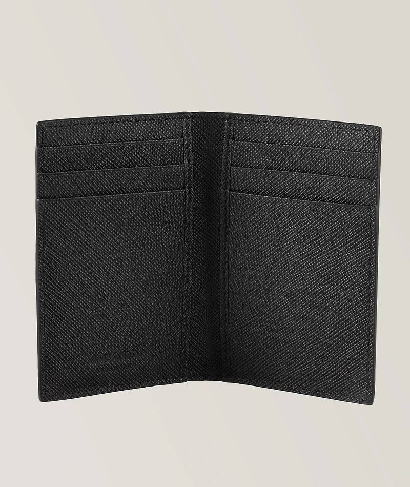 Saffiano Leather Emblem Bifold Wallet