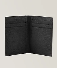 Saffiano Leather Emblem Bifold Wallet